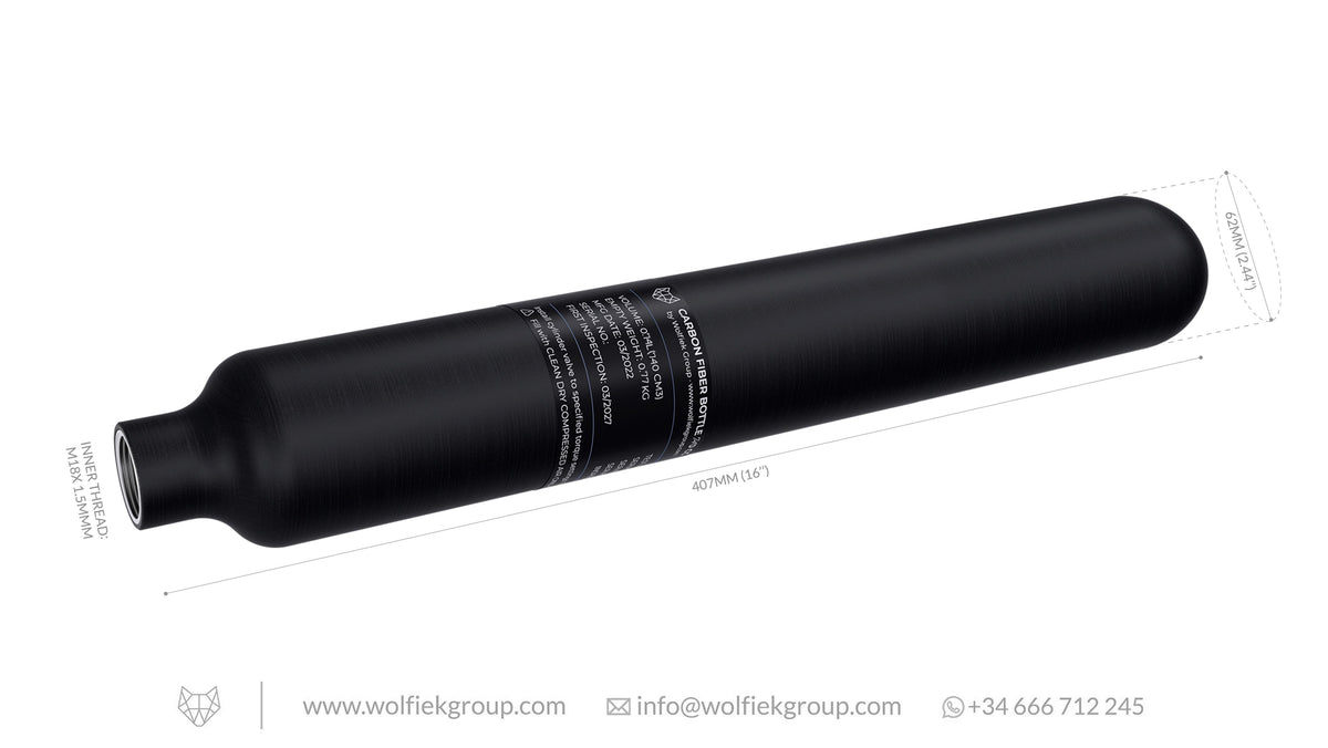 Black Carbon Fiber Bottle 740cc